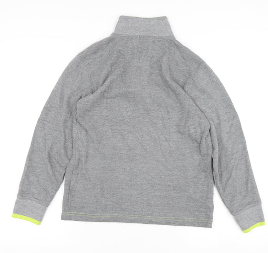 GapKids Boys Grey 1/4 Zip Sweatshirt, Size 12 Years, Casual Wear