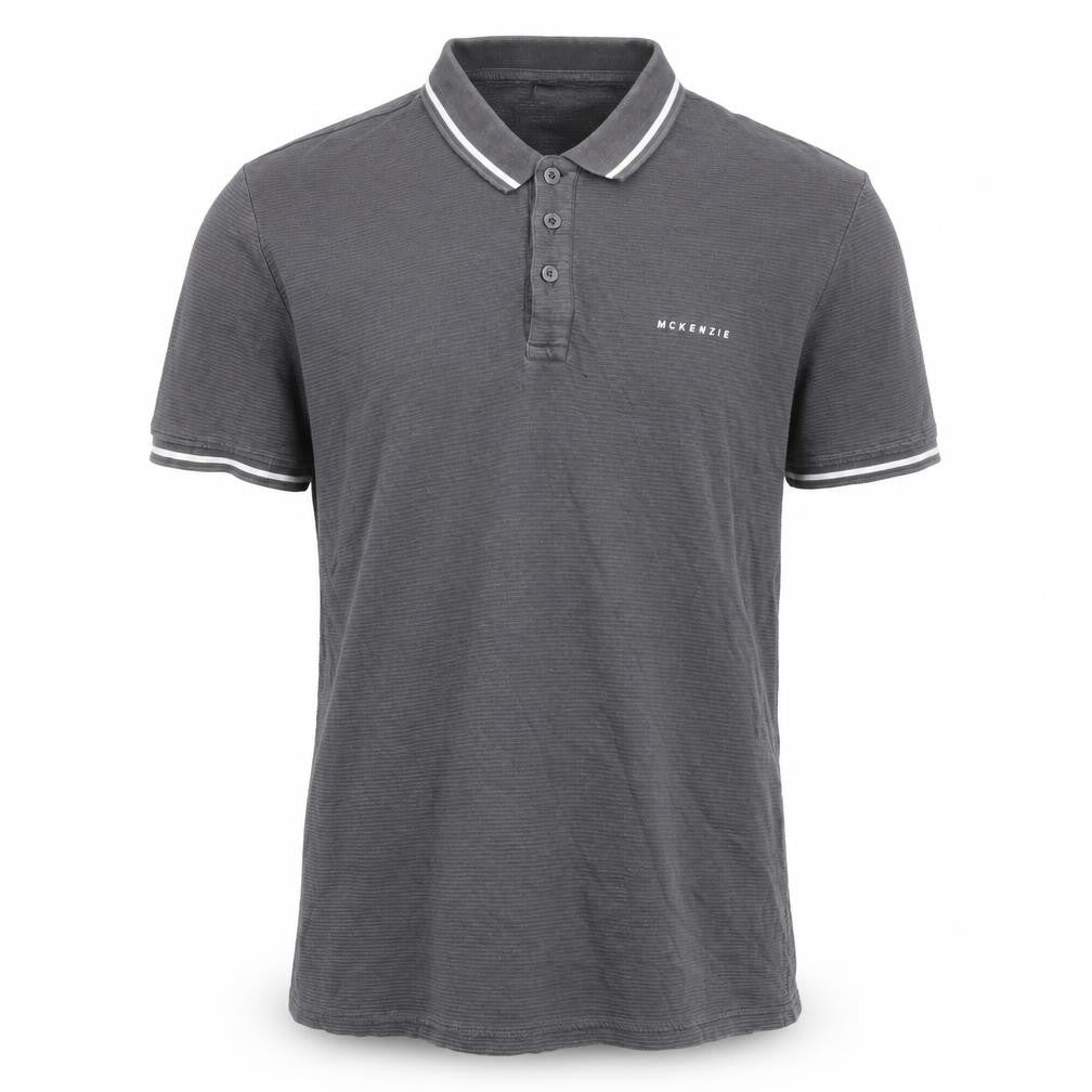 McKenzie Men's Grey Polo Shirt L Short Sleeve Logo