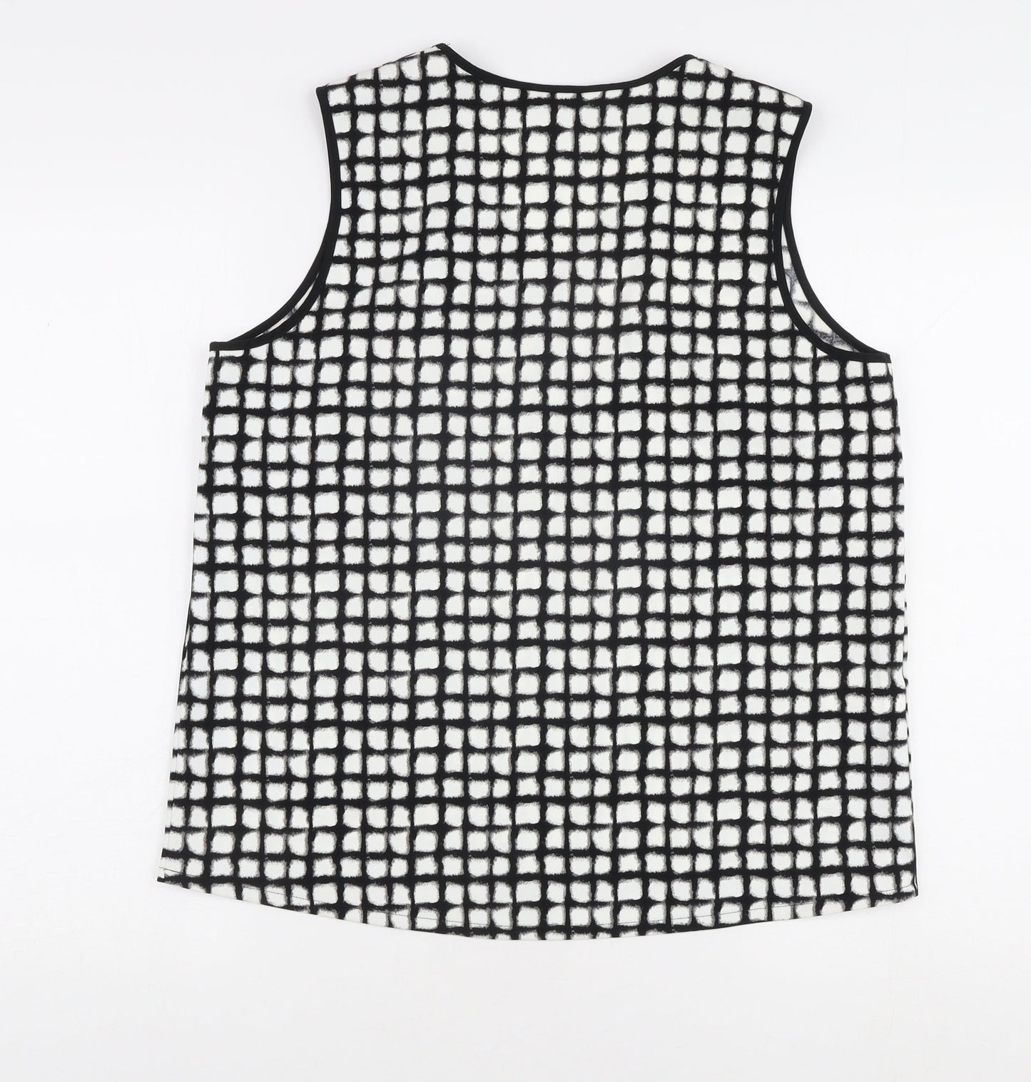 Next Women's Black Check Tank, Size 14, V-Neck Casual