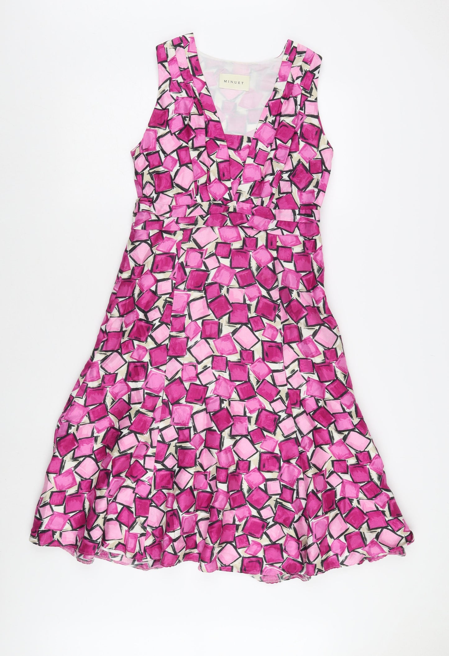 Minuet Women’s Pink Geometric A-Line Dress, Size 8