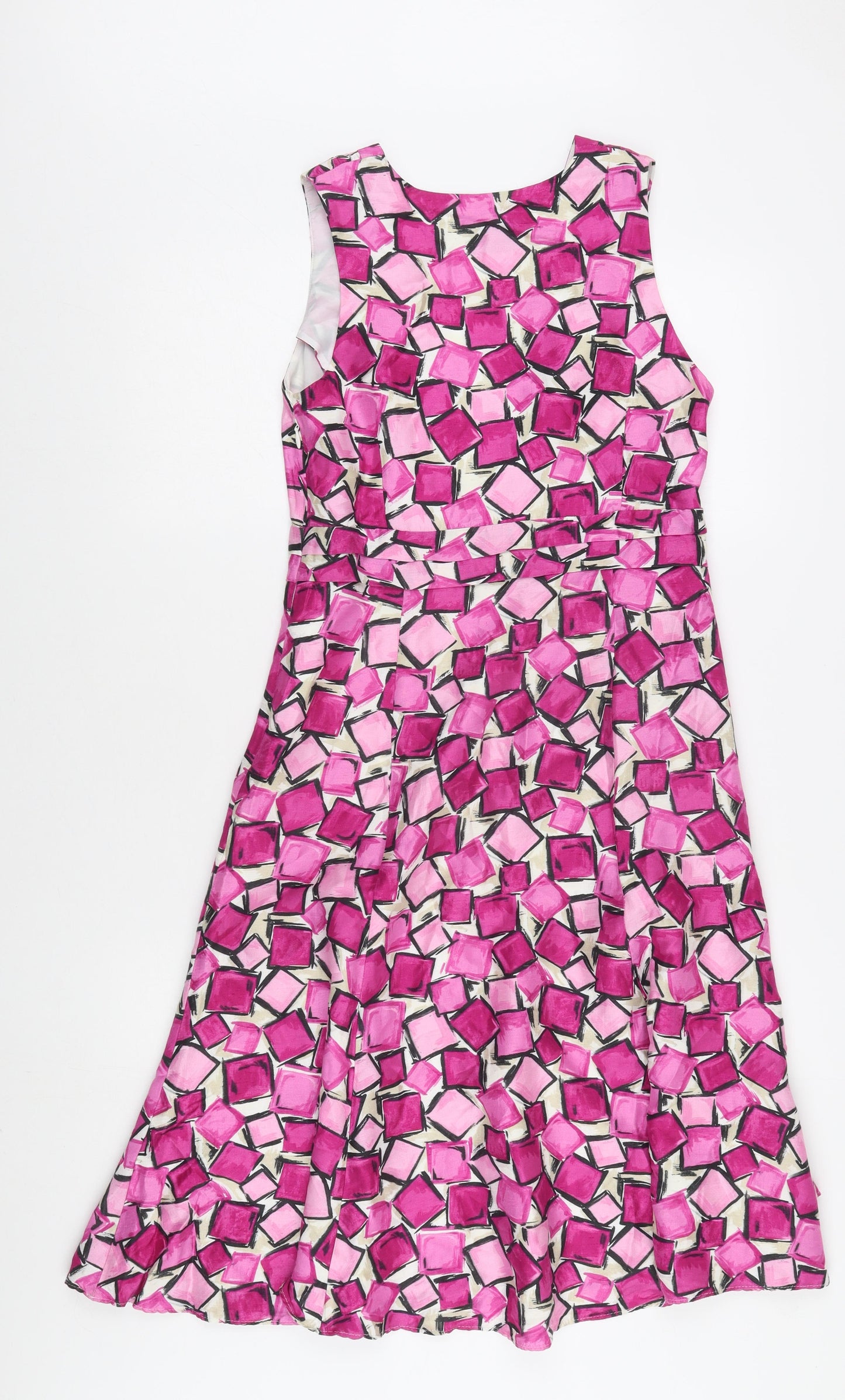 Minuet Women’s Pink Geometric A-Line Dress, Size 8