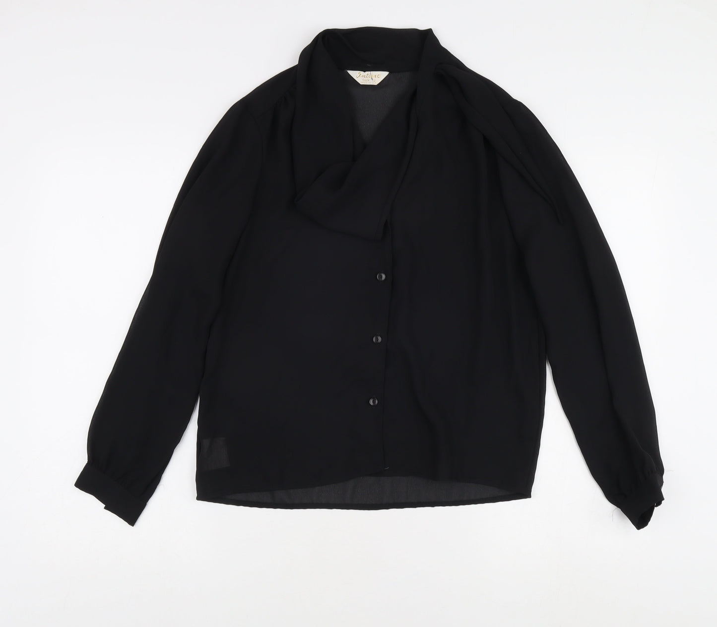 Jatima Women's Black Blouse Size 12 Long Sleeve Vintage