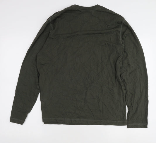 Jockey Men's Green Long Sleeve T-Shirt L