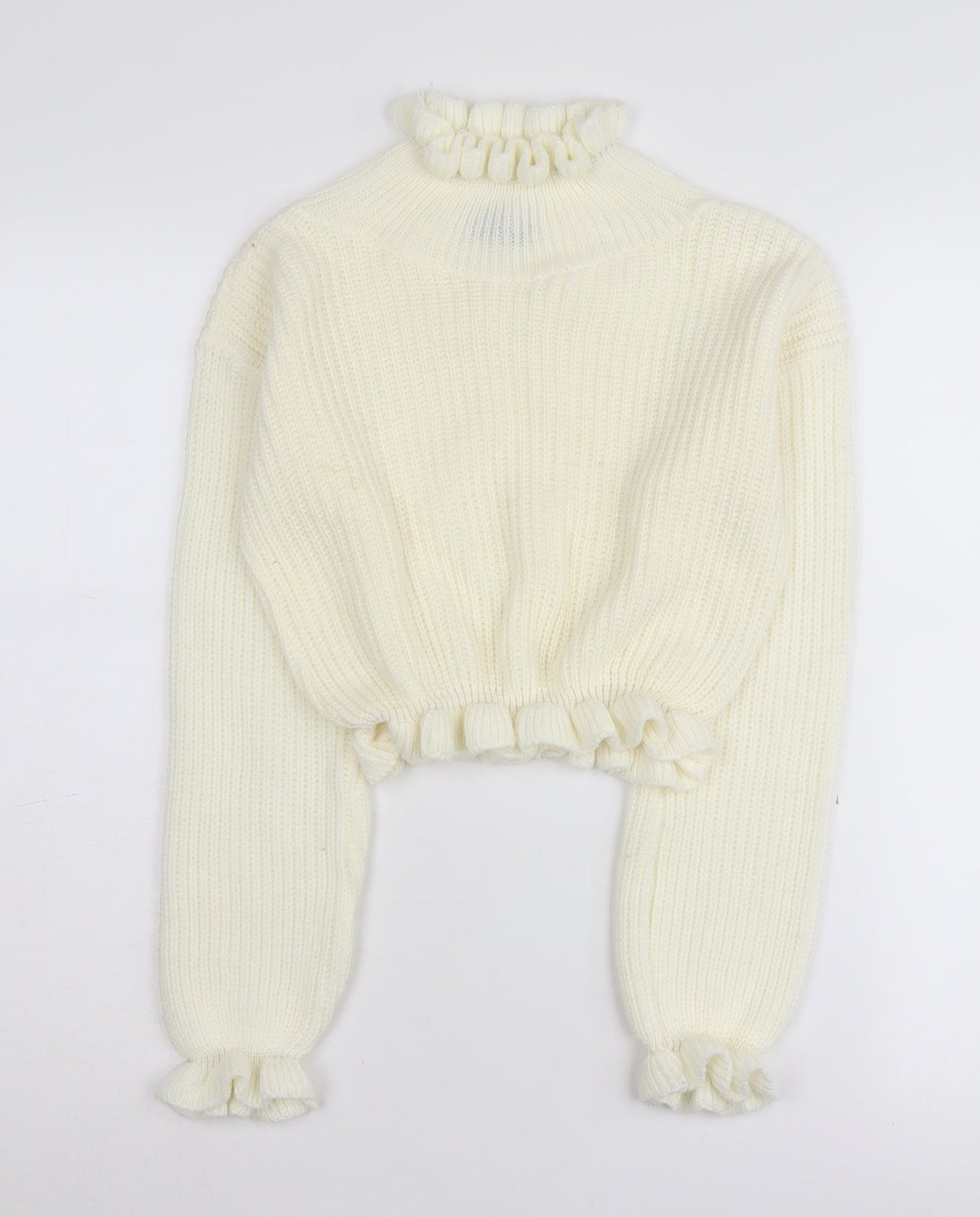 PrettyLittleThing Women's White High Neck Jumper - S