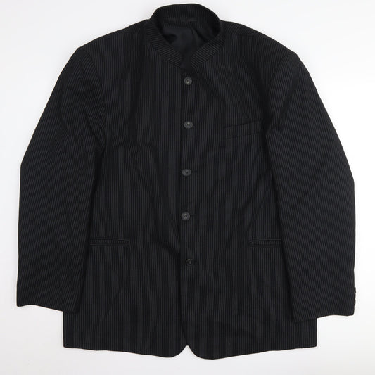 Sequel Men's Black Striped Blazer, Size 44, Business Wear