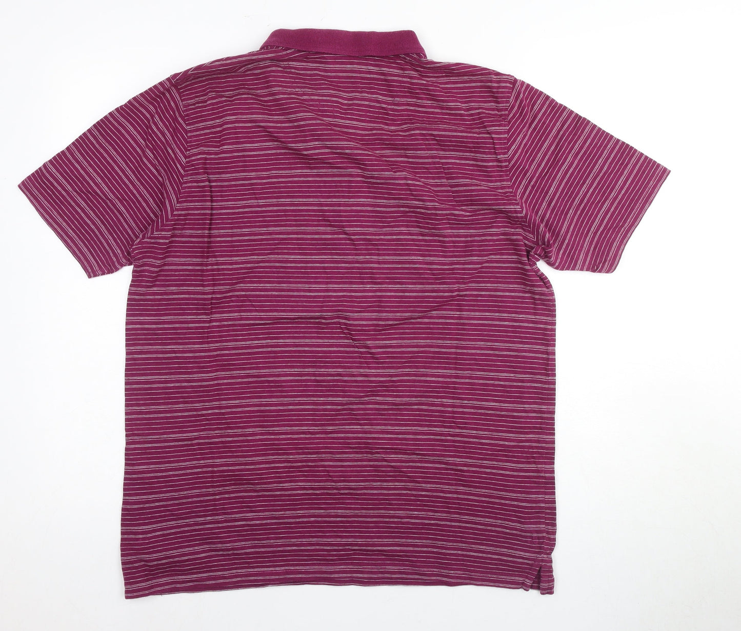 James Pringle Golf Men's Purple Striped Polo Shirt L