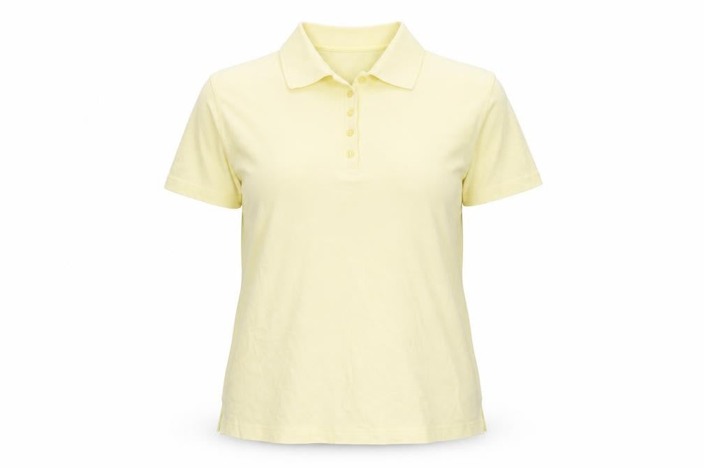 Falke Womens Yellow Polo M Collared Short Sleeve Cotton