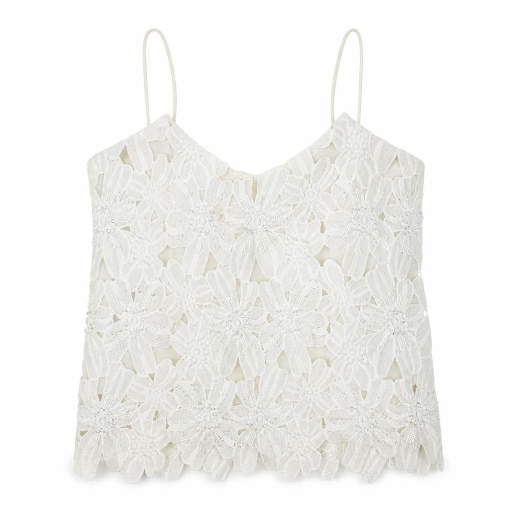 River Island Women's White Lace Camisole Size 8