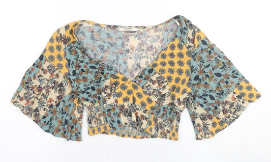Pull&Bear Women's Floral Wrap Blouse, Size 12