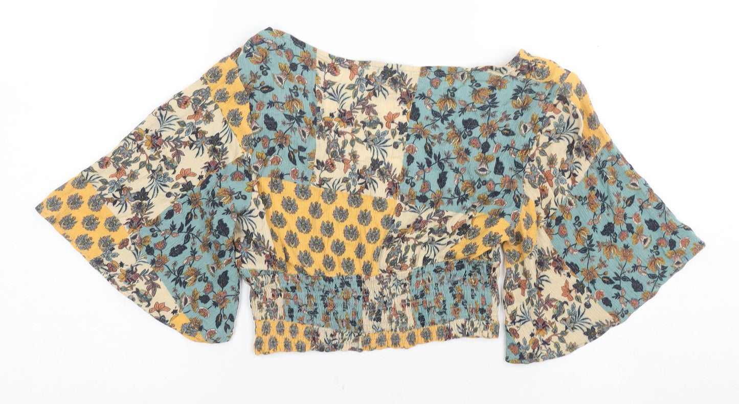 Womens UK Size 12 Pull&Bear Multicoloured Viscose Blouse