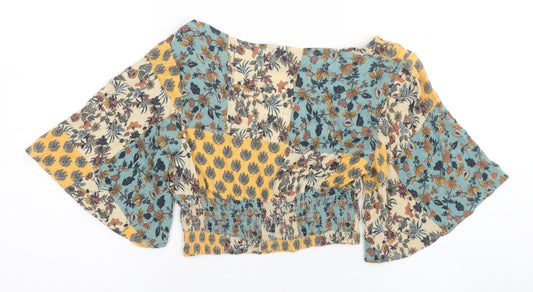 Pull&Bear Women's Floral Wrap Blouse, Size 12