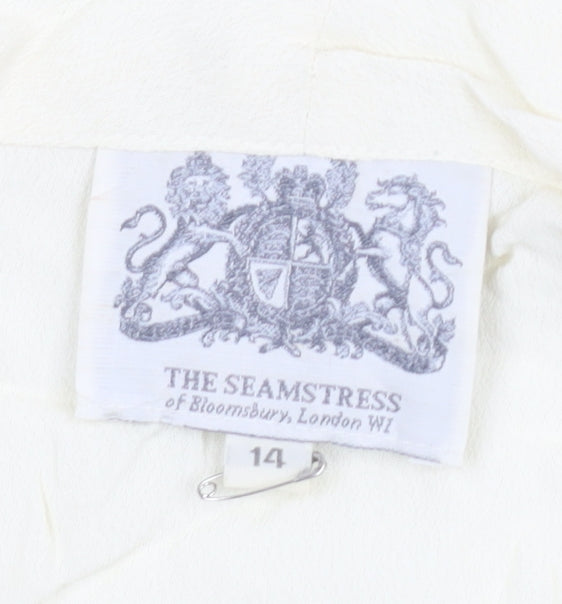 The Seamstress Women's Ivory Button-Up Blouse, Size 14