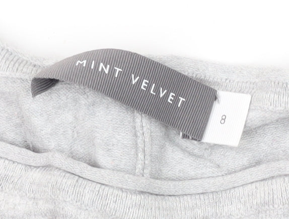 Mint Velvet Women's Grey Round Neck Jumper, Size 8