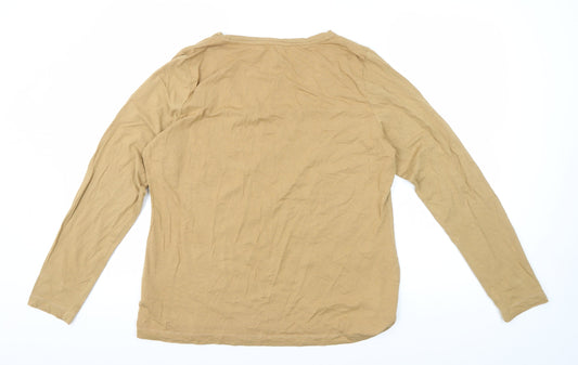 Lands' End Women's Beige XL Scoop Neck Top