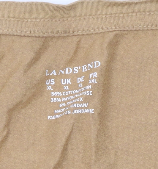 Lands' End Women's Beige XL Scoop Neck Top