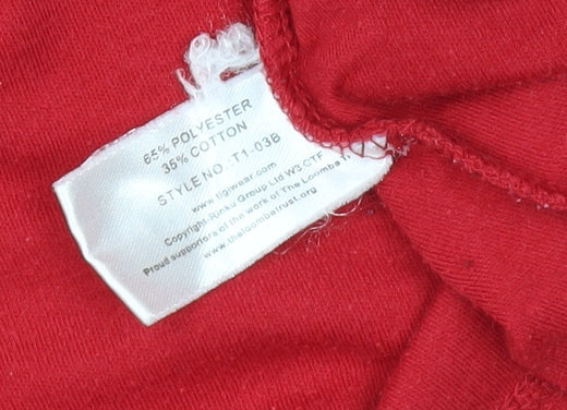 TIGI Women's Red V-Neck Short Sleeve T-Shirt Size 10