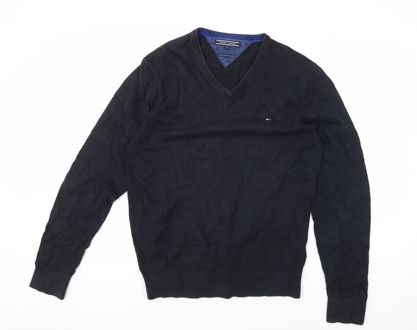Tommy Hilfiger Men's Black V-Neck Pullover Jumper M