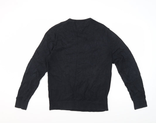 Tommy Hilfiger Men's Black V-Neck Pullover Jumper M