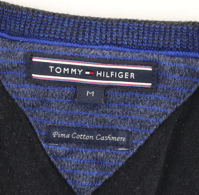 Tommy Hilfiger Men's Black V-Neck Pullover Jumper M