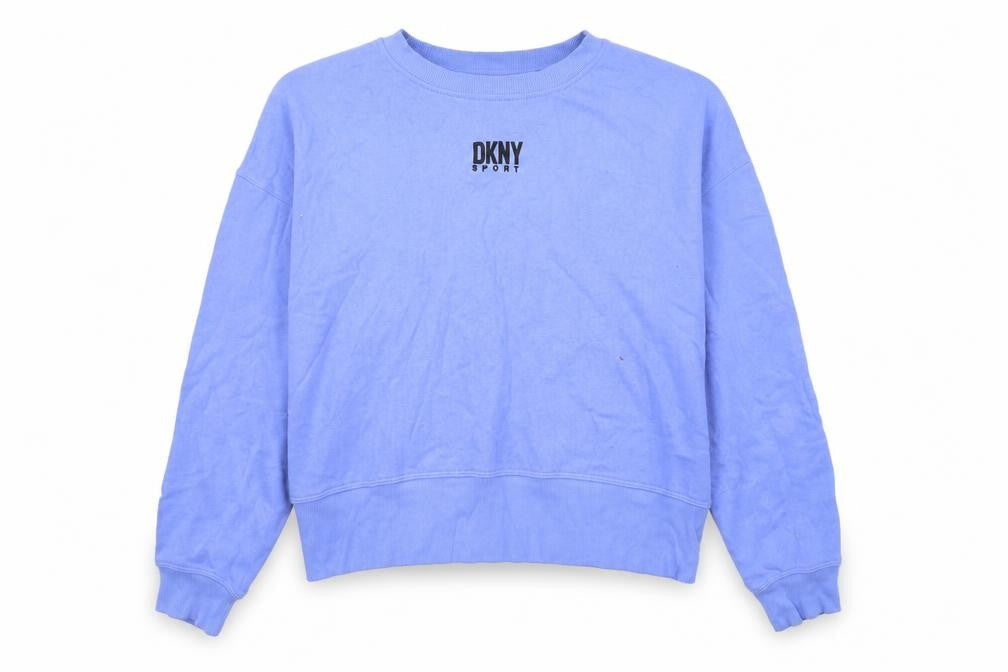 Womens UK XS Regular DKNY Blue Pullover Sweatshirt