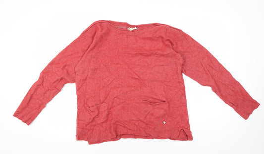White Stuff Women's Red Pullover Jumper, Size L, Breathable Knit