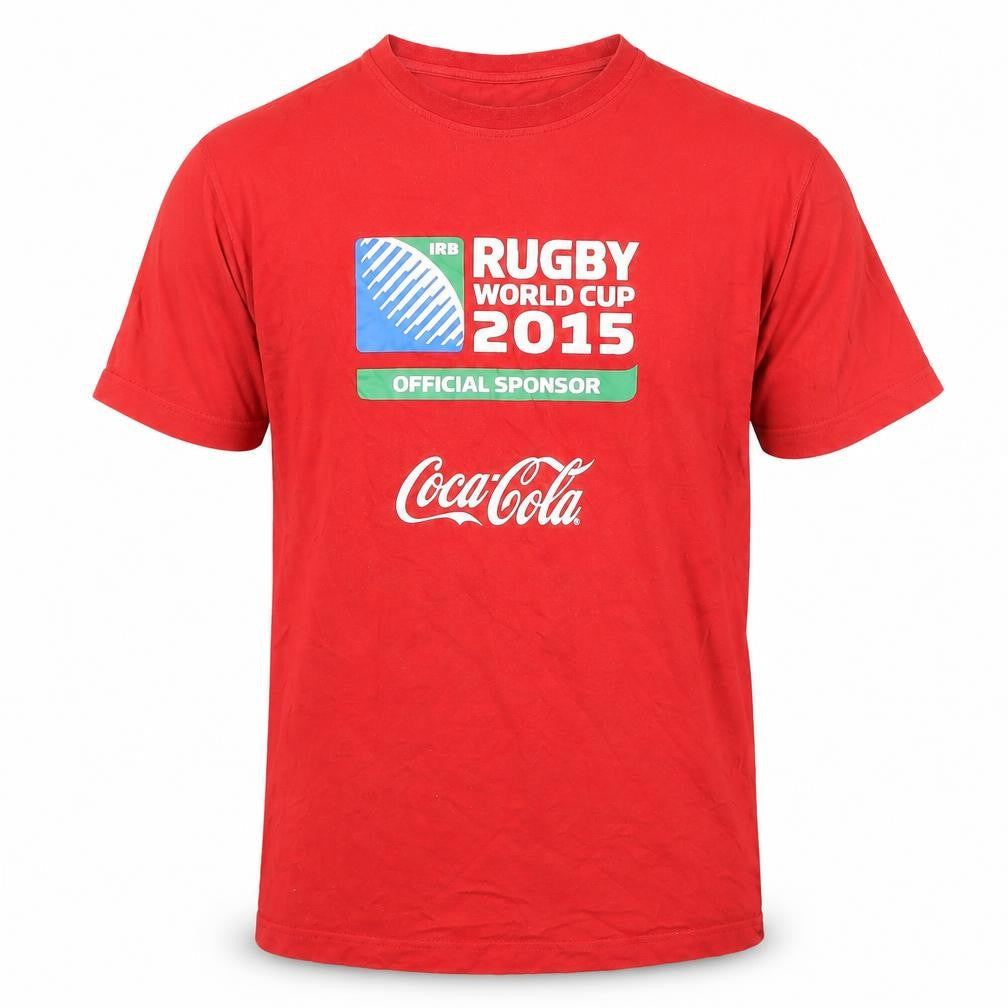 MenTeensUnisex Adultss UK Size M Rugby World Cup Red  Cotton T-Shirt