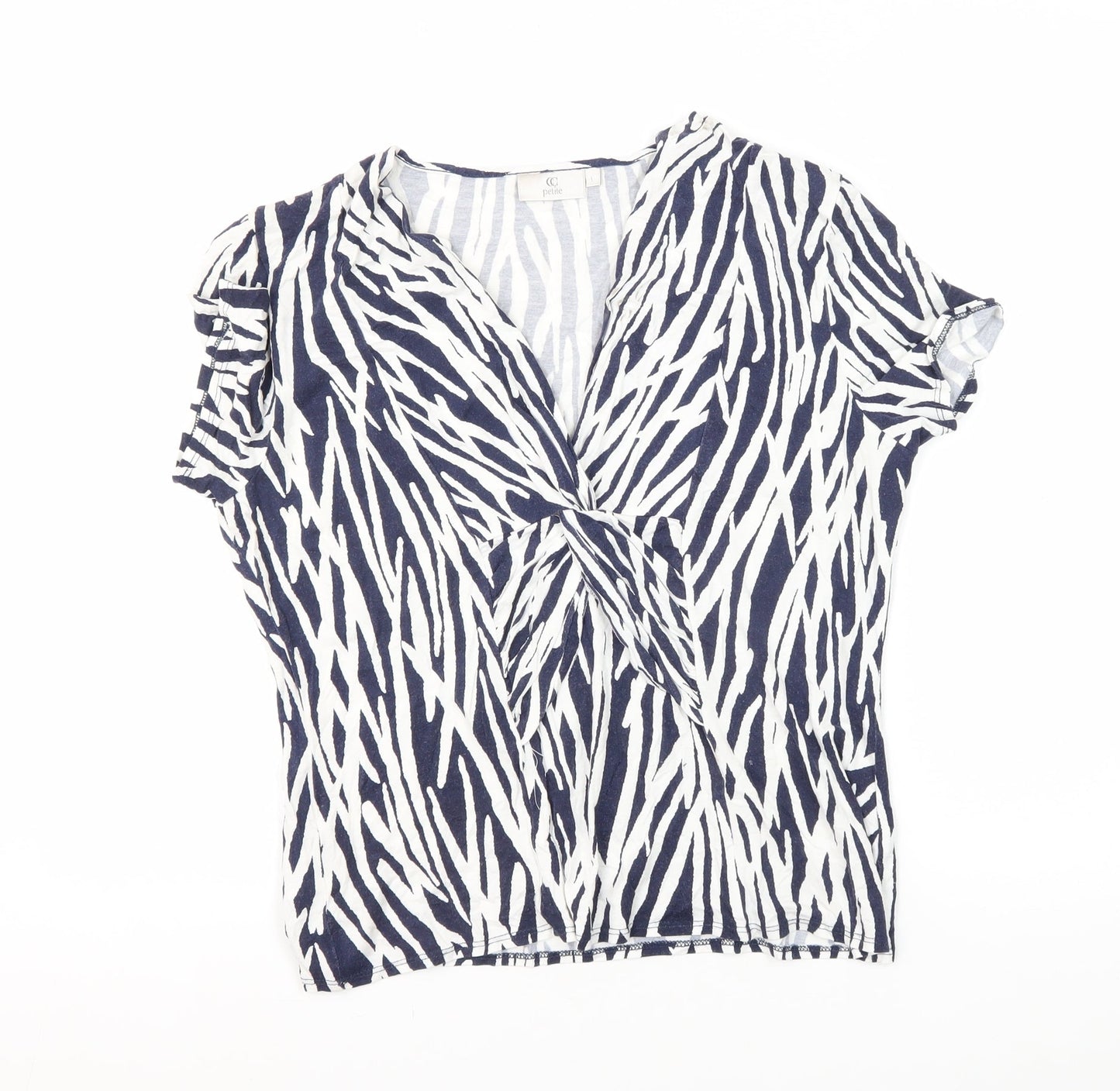 CC Women’s Animal Print Tunic Blouse White/Blue L