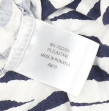 CC Women’s Animal Print Tunic Blouse White/Blue L
