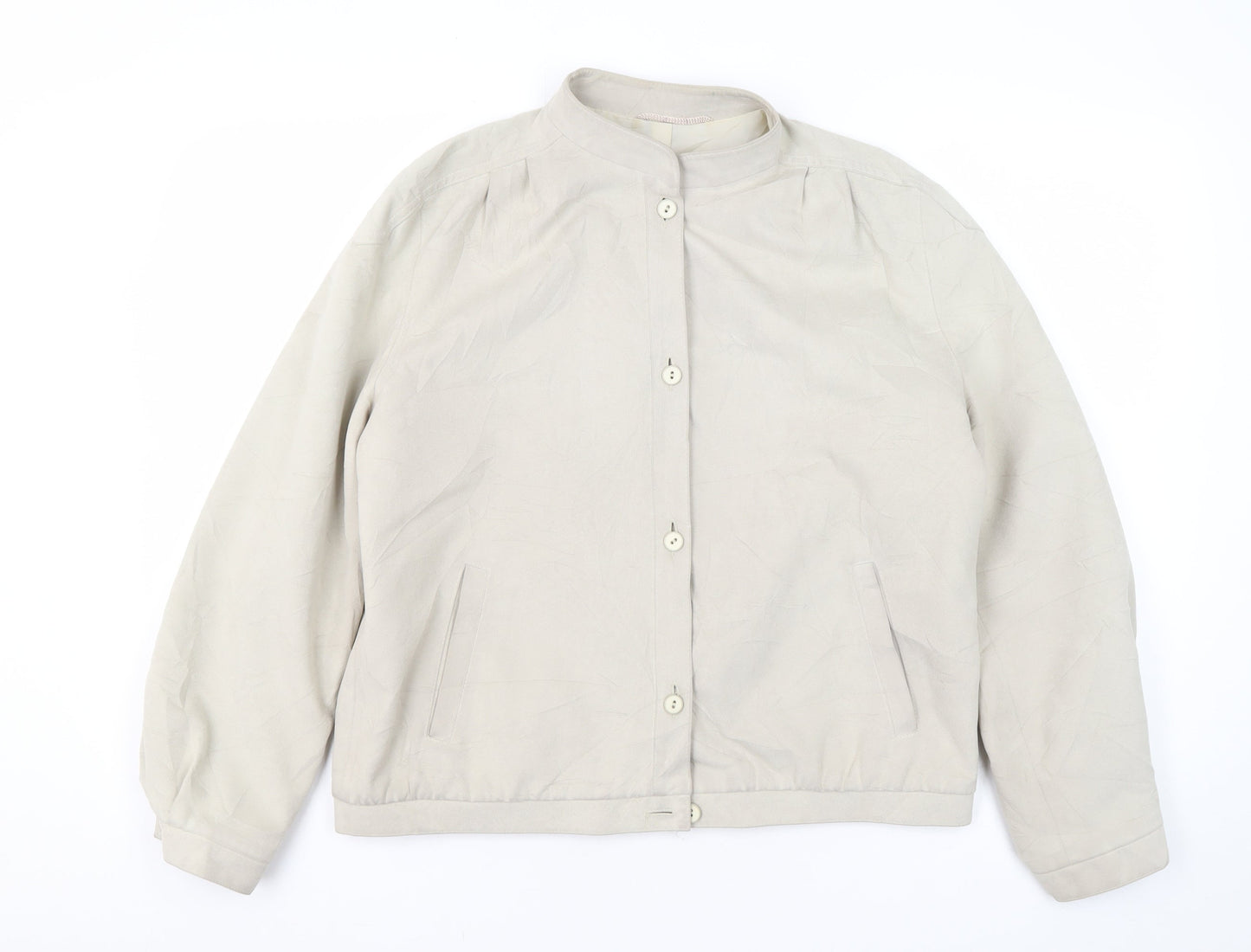 St Michael Women's Beige 14 Bomber Jacket, Relaxed Style