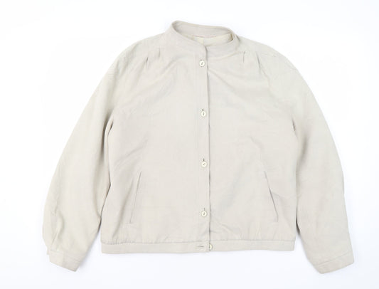 St Michael Women's Beige 14 Bomber Jacket, Relaxed Style