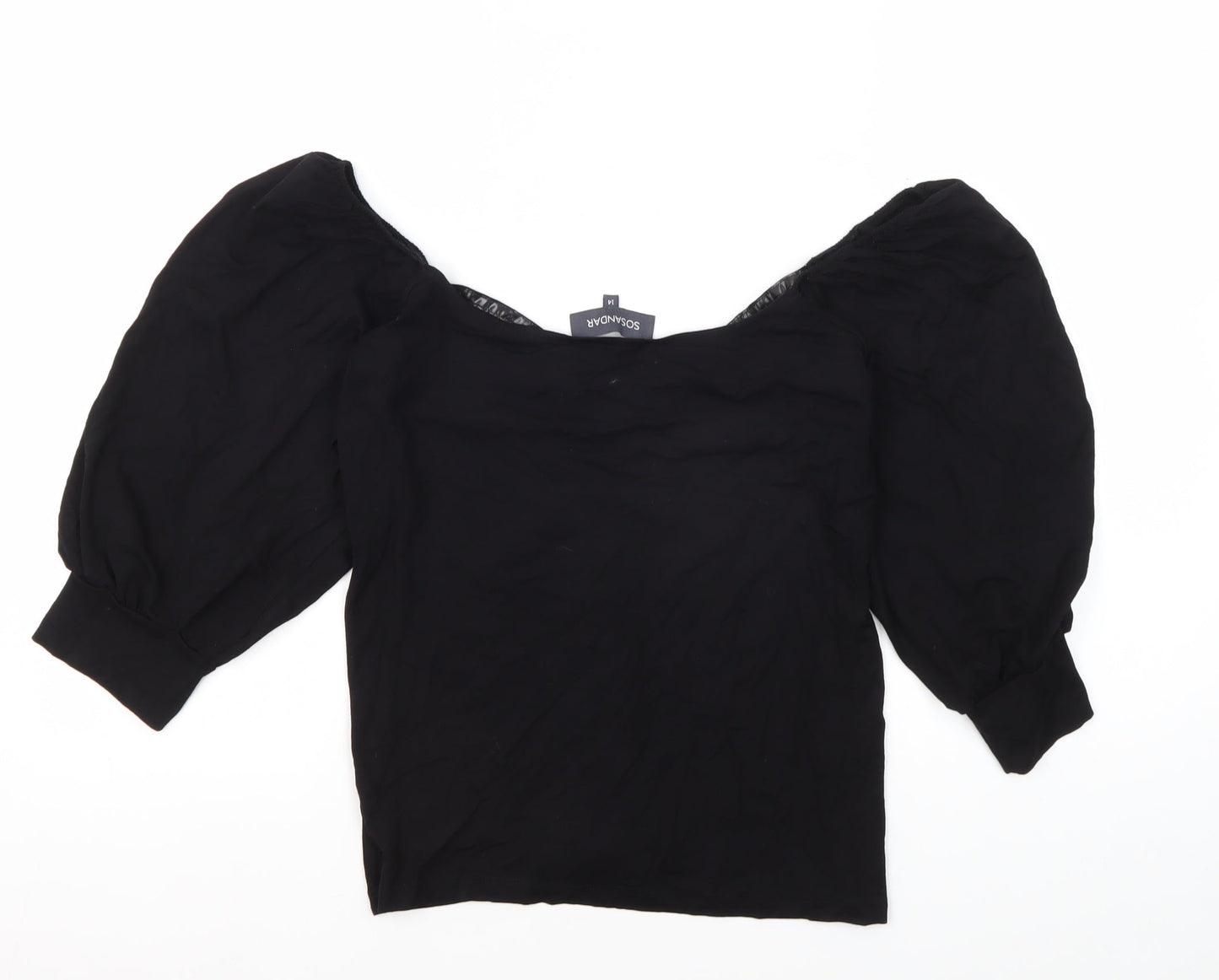SOSANDAR Women's Black Off the Shoulder Blouse