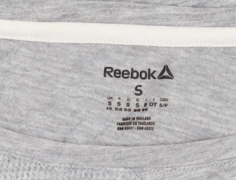 Reebok Women's Grey Long Sleeve Cotton T-Shirt S
