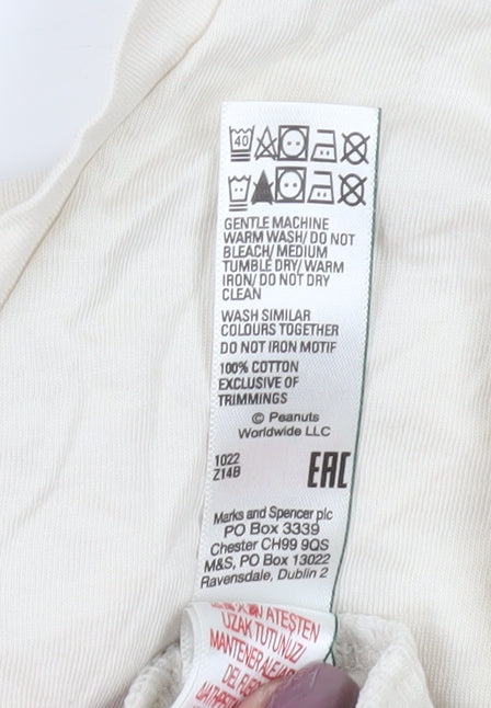 Marks & Spencer Women's XL Beige Peanuts T-Shirt