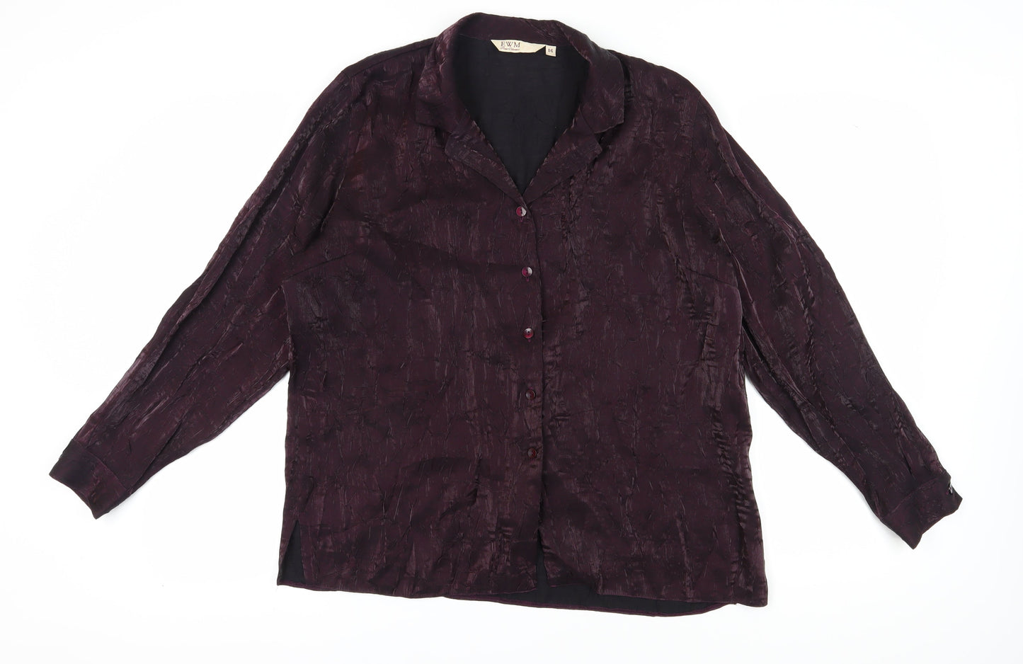 EWM Women's Purple Long Sleeve Blouse Size 16