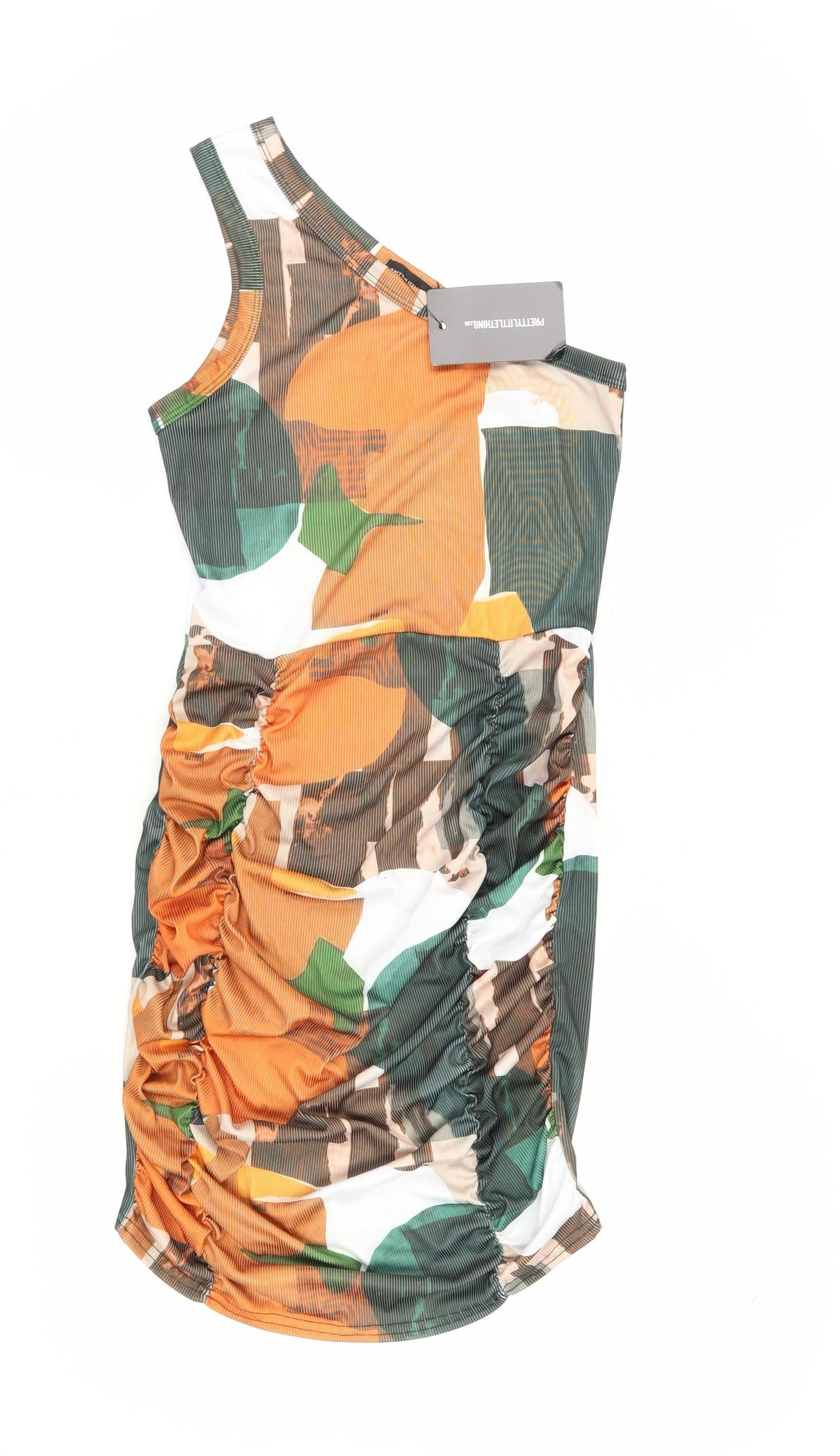 PrettyLittleThing Women’s Multicoloured Geometric Bodycon Dress Size 12