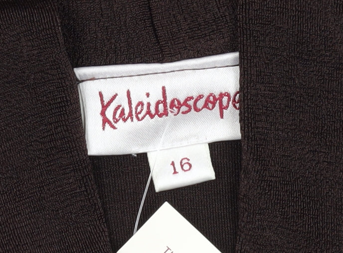 Kaleidoscope Women's Brown Blouse Size 16 V-Neck
