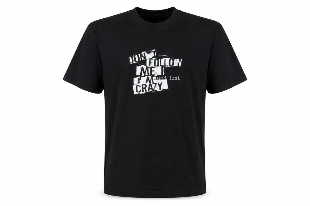 F Spirit Men's Black Cotton Ski Graphic T-Shirt S