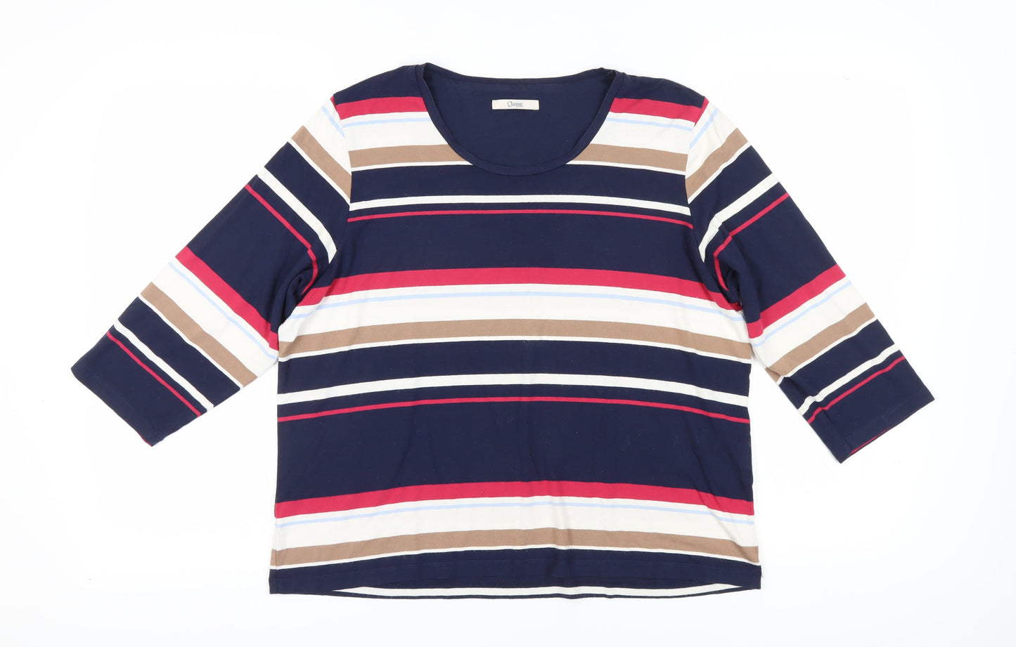 Marks and Spencer Multicoloured Women's Striped Basic T-Shirt