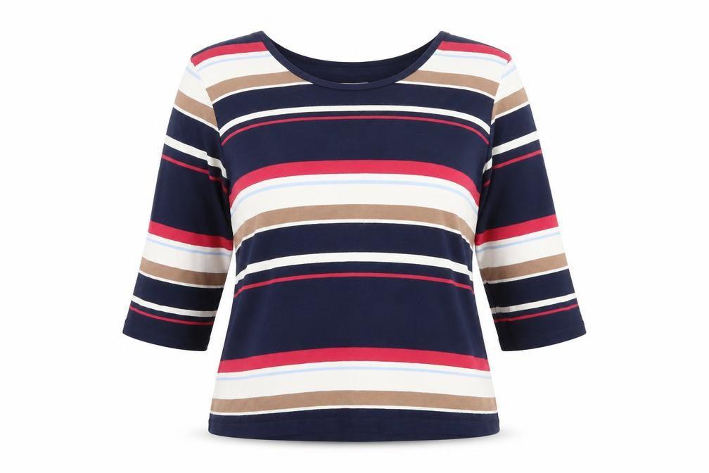 Marks and Spencer Multicoloured Women's Striped Basic T-Shirt