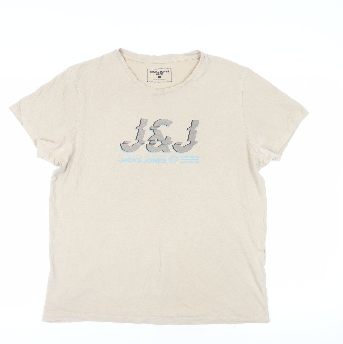 Jack & Jones Men's Beige T-Shirt, Medium, Casual Style