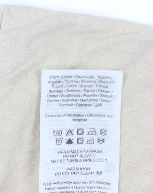 Jack & Jones Men's Beige T-Shirt, Medium, Casual Style