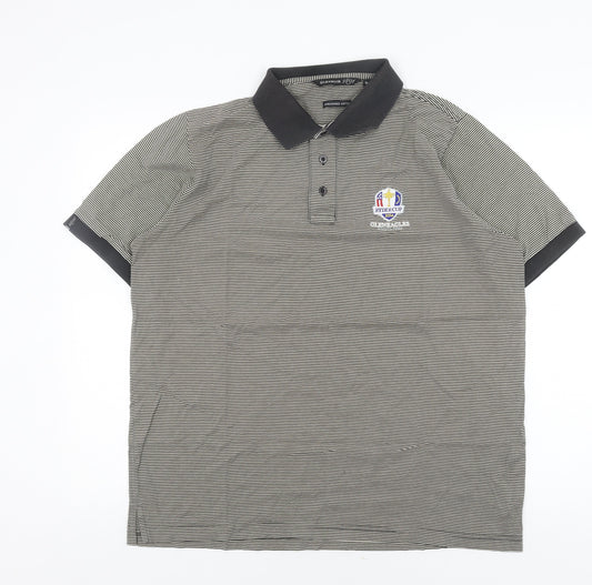 Glenmuir Men's Black Stripe Polo Shirt M Casual