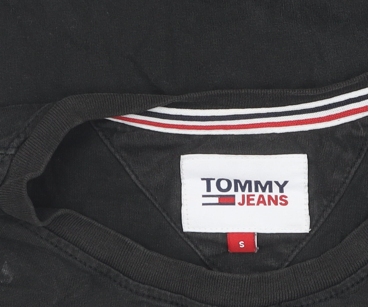 Tommy Jeans Men's Black Cotton T-Shirt, Size S