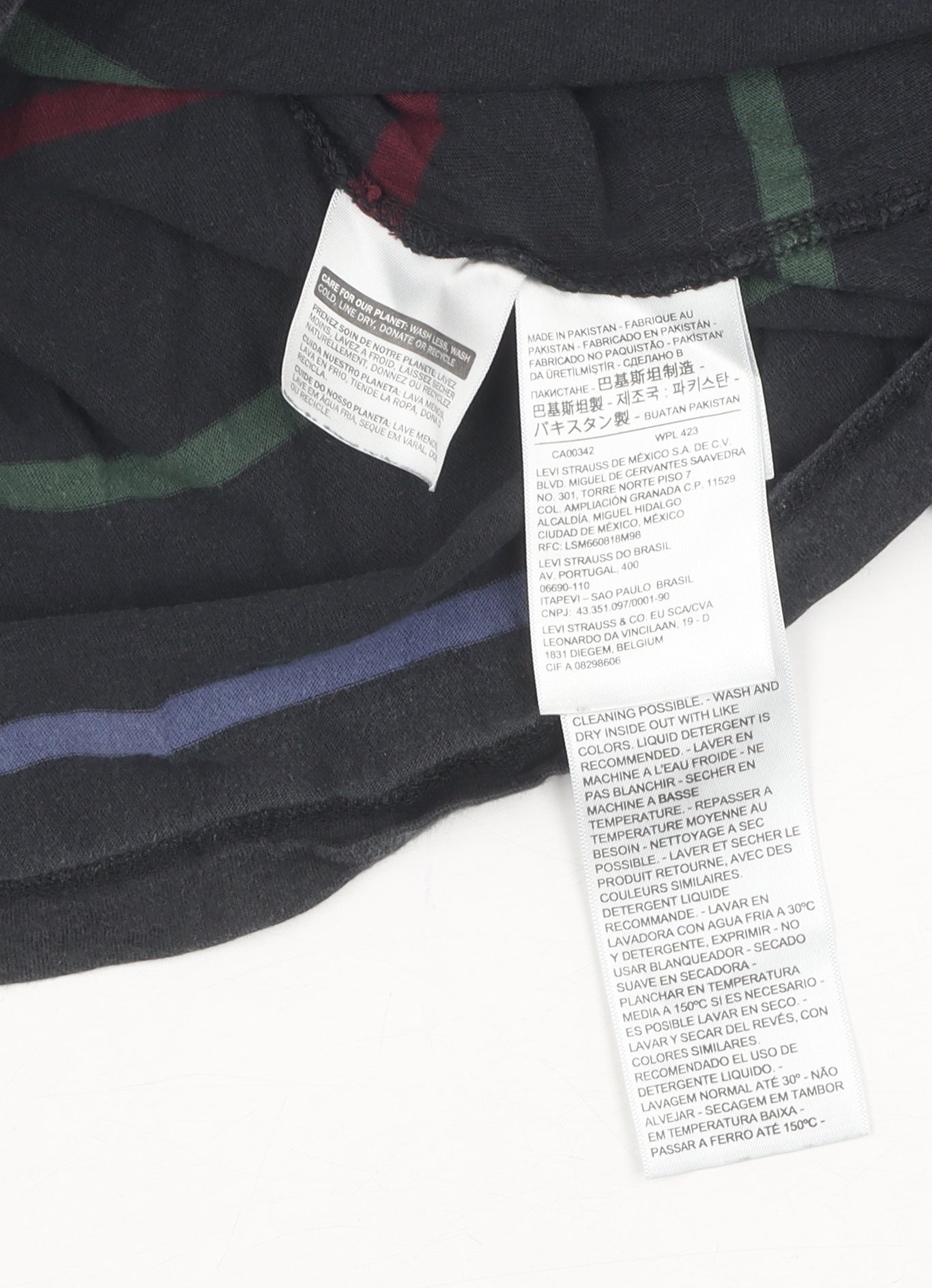 Levi's Men's Black Striped Pullover Sweatshirt L