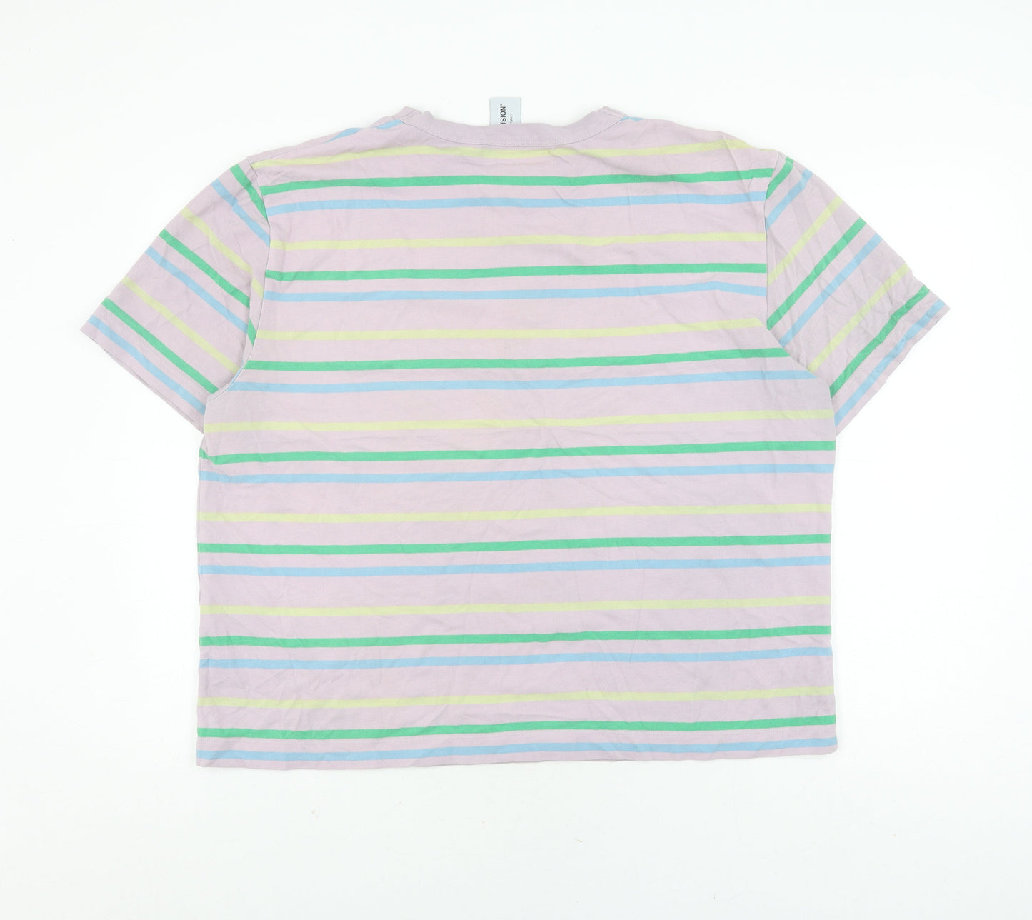 Collusion Women's Multicoloured Striped T-Shirt Size 18
