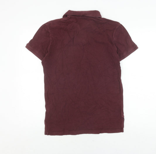 American Eagle Men's Burgundy Classic Fit Polo S