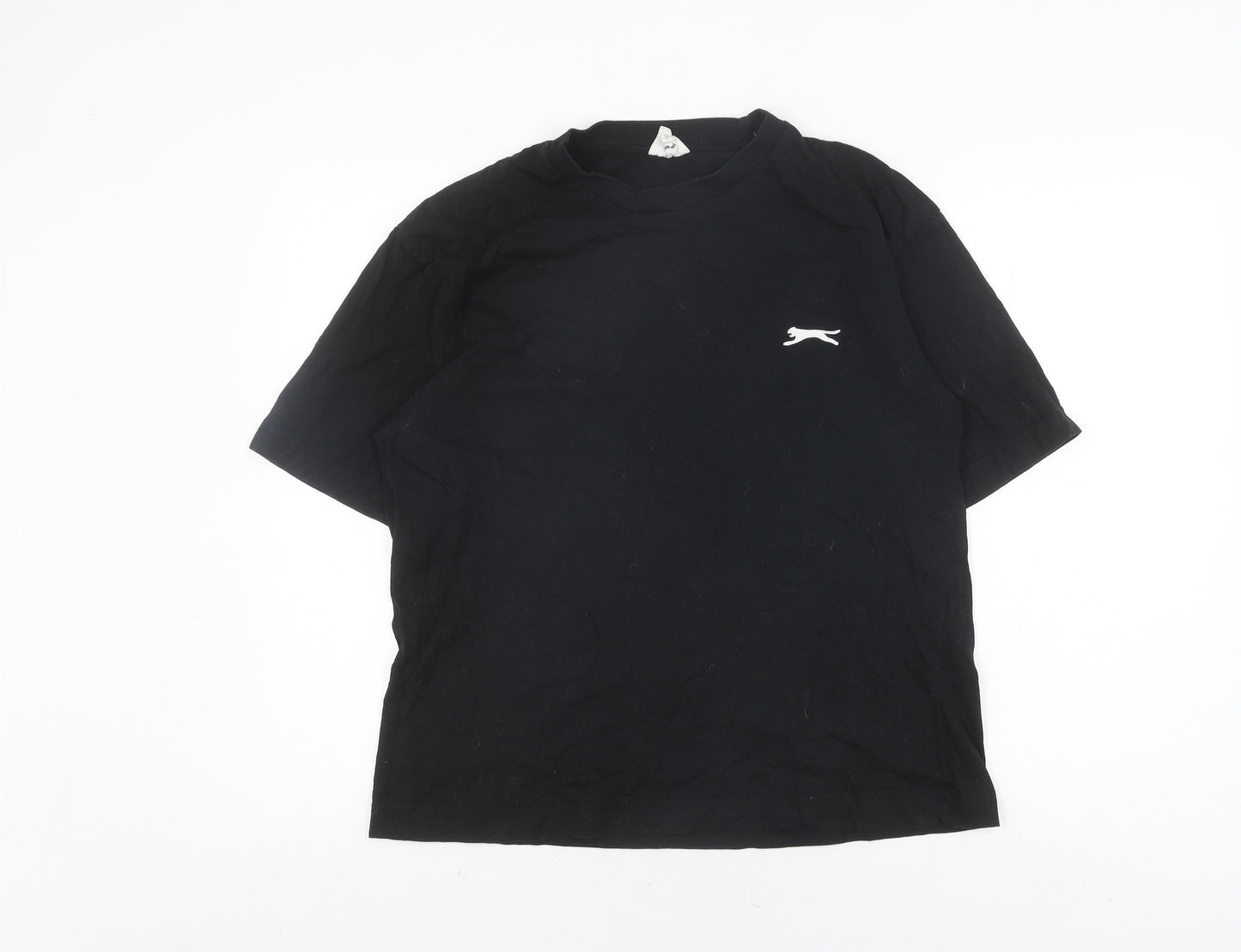 Slazenger Women's Black T-Shirt UK 8 Short Sleeve Crew Basic
