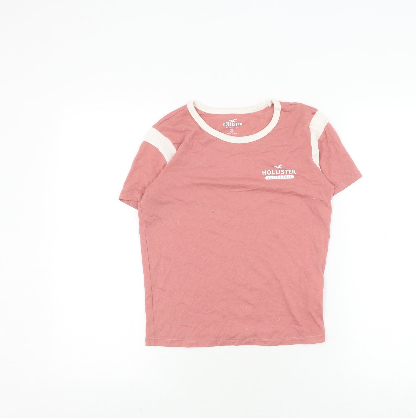 Hollister Women's XS Pink Ringer T-Shirt Casual