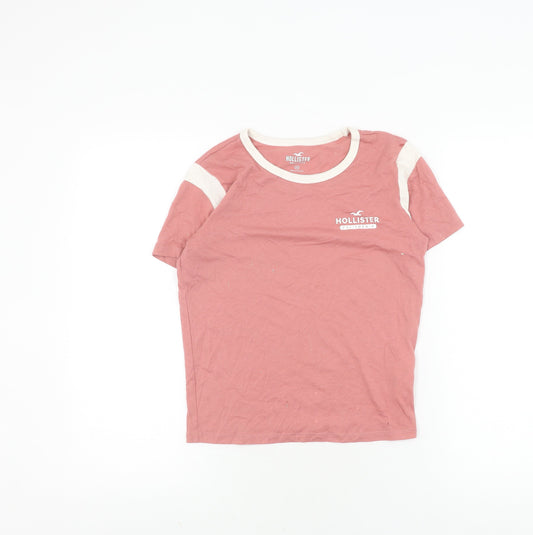 Hollister Women's XS Pink Ringer T-Shirt Casual