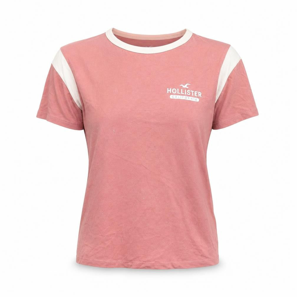 Womens UK Size XS Hollister Pink Cotton T-Shirt